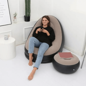 Chaise gonflable luxe avec repose-pieds