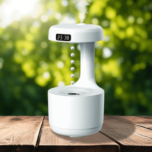 Humidificateur d'air Antigravité avec Horloge à Goutte d’Eau