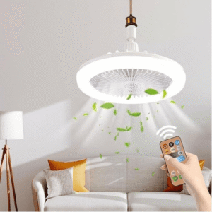Plafonnier LED avec Ventilateur Intégré et Télécommande